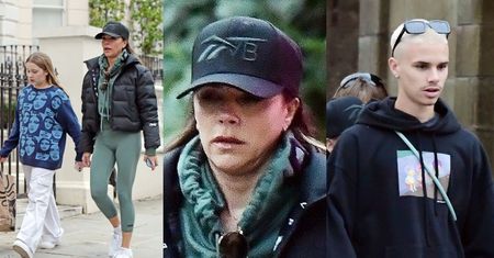 Wyluzowana Victoria Beckham wędruje ulicami Londynu pod rękę z córką, synem i potencjalną SYNOWĄ (ZDJĘCIA)