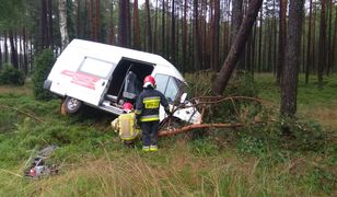 Pomorskie. Ranni w wypadku na DK22. Bus uderzył w drzewo