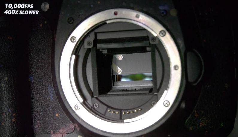 Migawka w Canonie 7D sfilmowana przy prędkości 10 000 kl./s