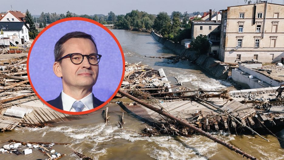 Mateusz Morawiecki odwiedził zniszczone powodzią Głuchołazy