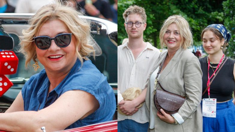 Małgorzata Ostrowska-Królikowska z dziećmi na Festiwalu im. Pawła Królikowskiego