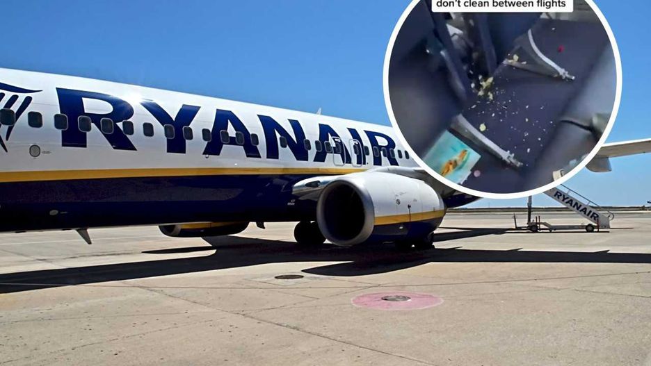 Tak zabrudzony samolot zastali pasażerowie