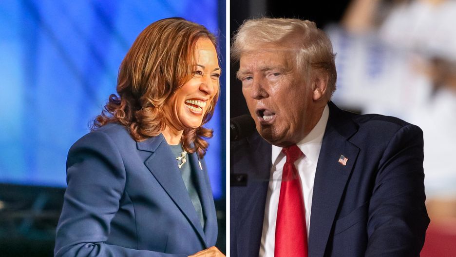 Kamala Harris nad Donaldem Trumpem