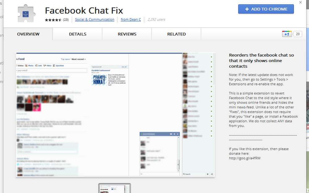 Facebook Chat Fix