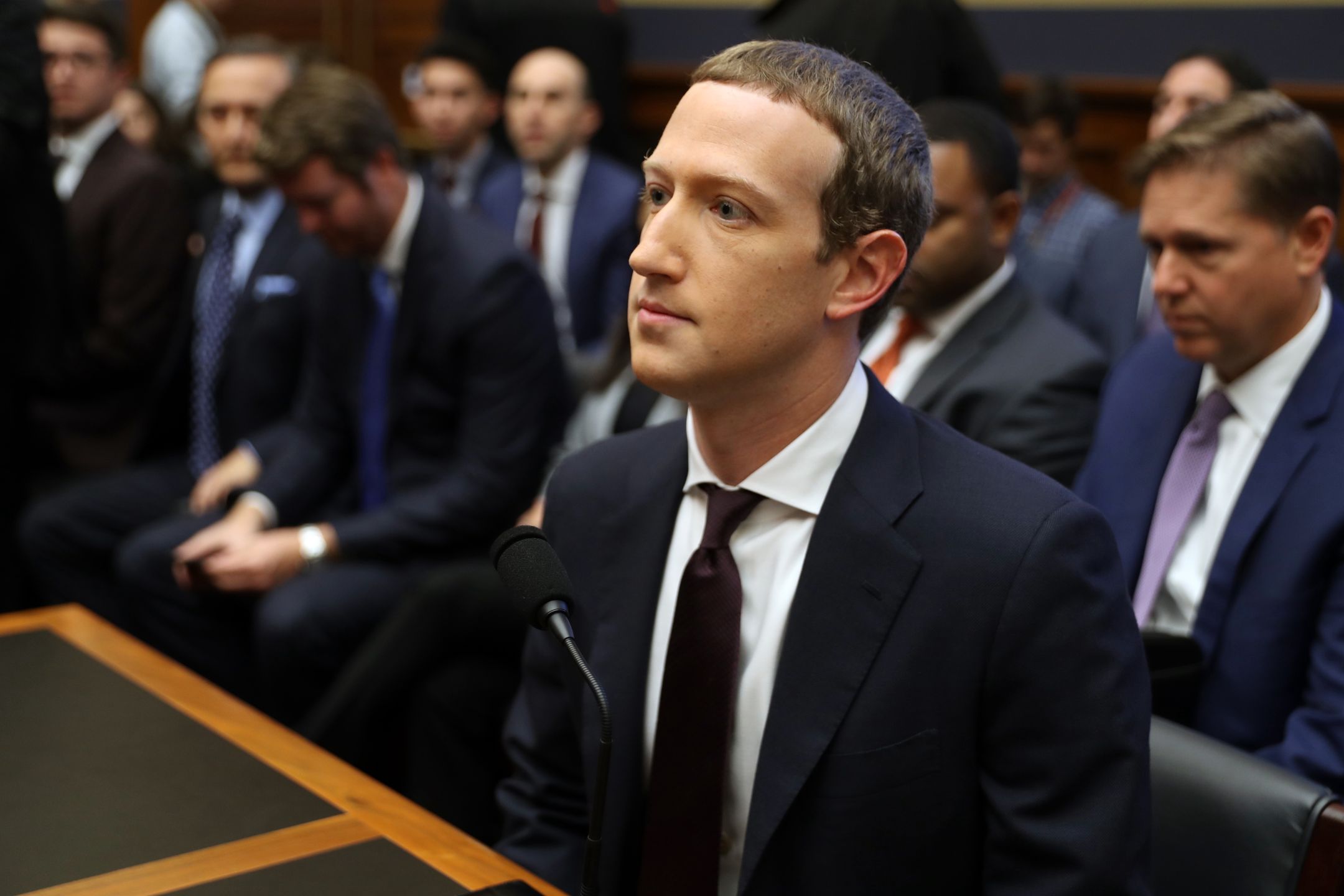 WASHINGTON, DC - OCTOBER 23: Facebook co-founder and CEO Mark Zuckerberg arrives to testify before the House Financial Services Committee in the Rayburn House Office Building on Capitol Hill October 23, 2019 in Washington, DC. Zuckerberg testified about Facebook's proposed cryptocurrency Libra, how his company will handle false and misleading information by political leaders during the 2020 campaign and how it handles its users’ data and privacy. (Photo by Chip Somodevilla/Getty Images)