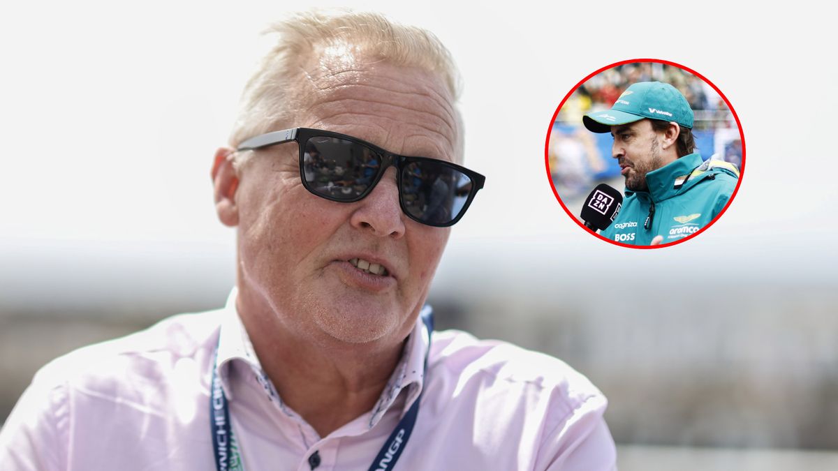 Getty Images / Qian Jun / Aston Martin / Na zdjęciu: Johnny Herbert, w kółku Fernando Alonso