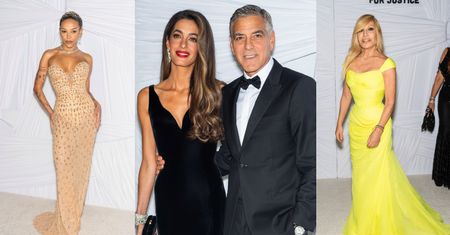 Celebryci brylują na imprezie charytatywnej Clooneyów: Amal i George w czerni, dostojna Doja Cat i kanarkowa Donatella Versace