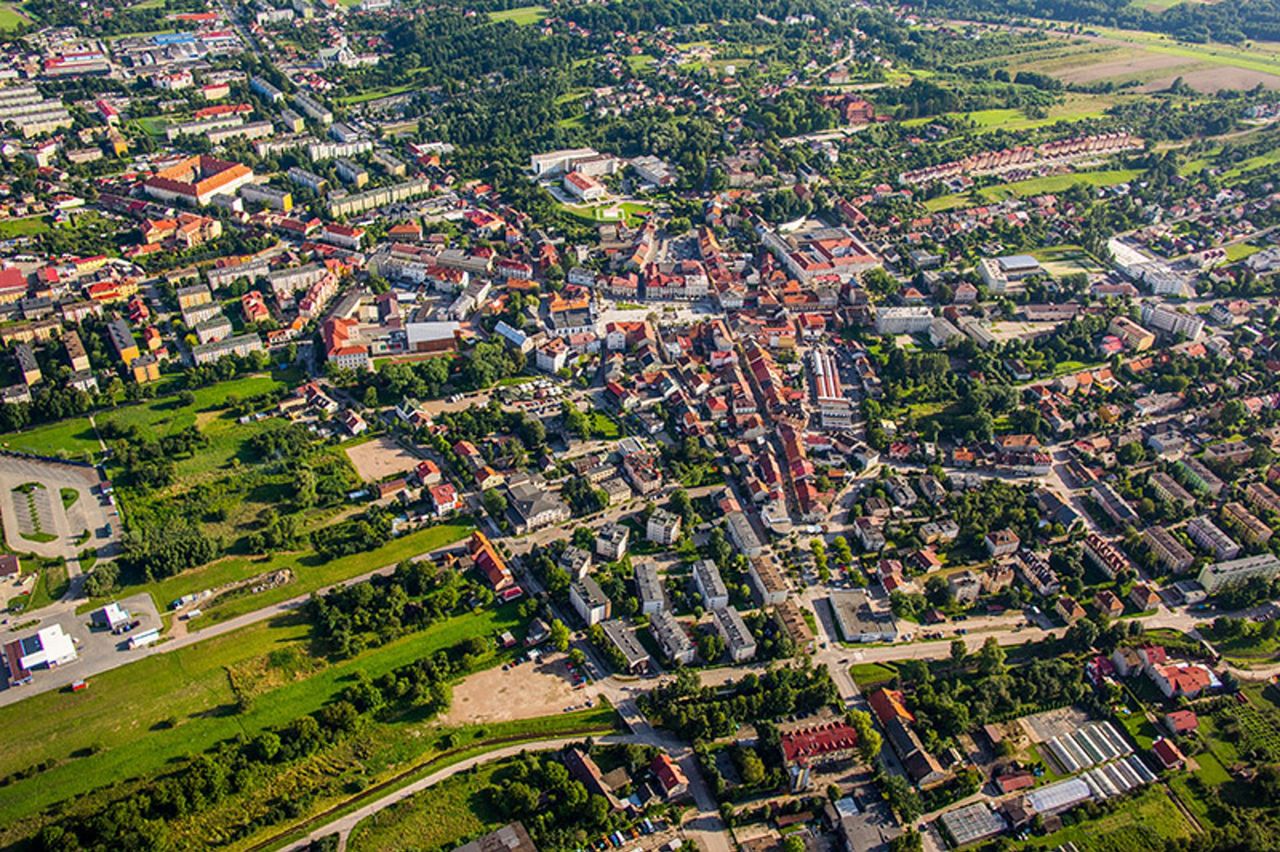 Wadowice z lotu ptaka
