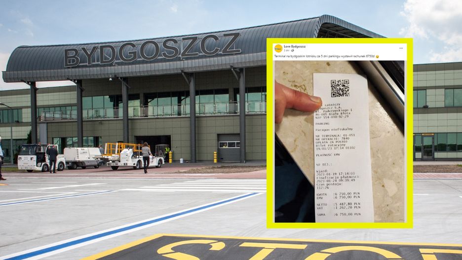 Paragon z lotniska w Bydgoszczy