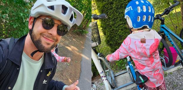 Maciej Pela relacjonuje wyprawę rowerową z córkami. W komentarzach uaktywniła się teściowa Agnieszki Kaczorowskiej