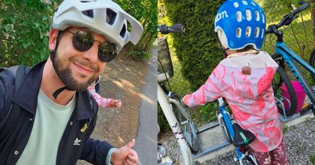 Maciej Pela relacjonuje wyprawę rowerową z córkami. W komentarzach uaktywniła się teściowa Agnieszki Kaczorowskiej