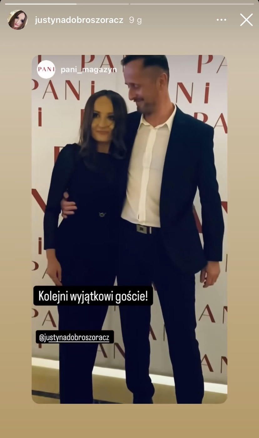 Justyna Dobrosz-Oracz z mężem na gali wręczenia nagród