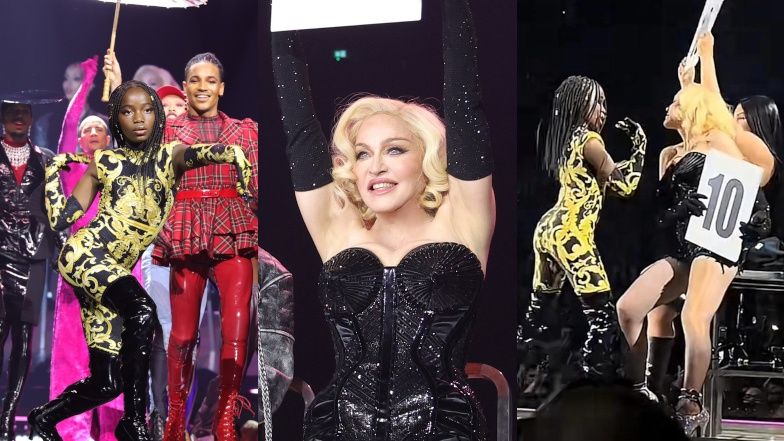 Madonna z córkami na koncertowej scenie