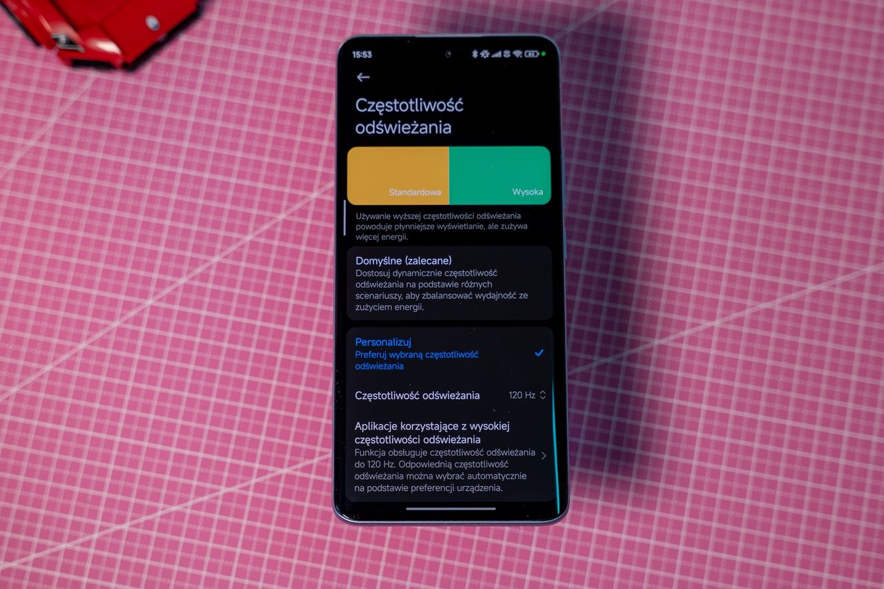 Redmi Note 15 4G ustawienia odświeżania