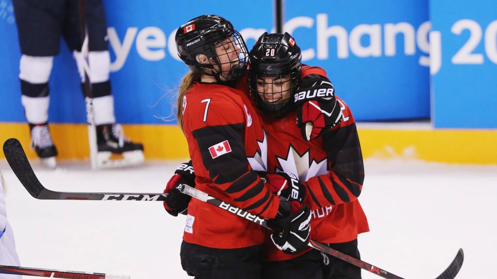 Zdjęcie okładkowe artykułu: Getty Images / Maddie Meyer / Na zdjęciu: Kanadyjki cieszą się po zdobyciu bramki
