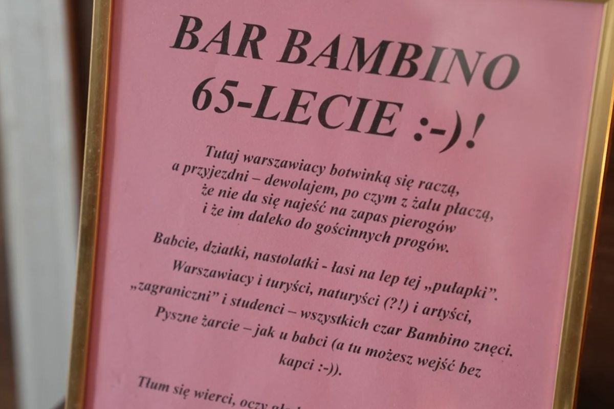 Wiersz Katarzyny Barei w barze Bambino