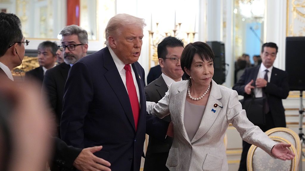 President Trump Meets With Prime Minister Of Japan
TOKYO, JAPAN - OCTOBER 28: U.S. President Donald Trump (L) and Japanese Prime Minister Sanae Takaichi (R) walk to meet with family members of Japanese citizens who North Korea has abducted during a meeting at Akasaka Palace on October 28, 2025 in Tokyo, Japan. Trump is on a visit to Asia that includes the ASEAN summit in Malaysia, followed  to Japan and South Korea ahead of the APEC meetings. (Photo by Andrew Harnik/Getty Images)
Andrew Harnik