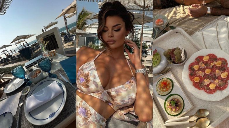 Justyna Gradek CHWALI SIĘ wystawnym życiem w Dubaju: plażowy relaks z ukochanym, wykwintne dania, sesje w bikini (ZDJĘCIA)