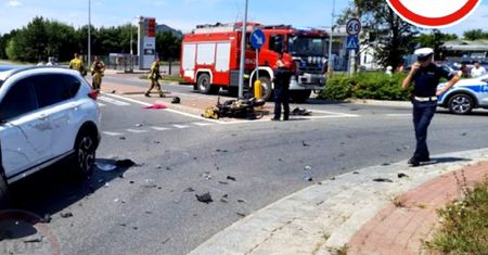 Pijany motocyklista uciekał przed kontrolą. Spowodował wypadek