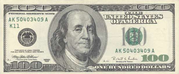 Benjamin Franklin został doceniony - umieszczono jego podobiznę na banknocie (Fot. Hoklife.com)