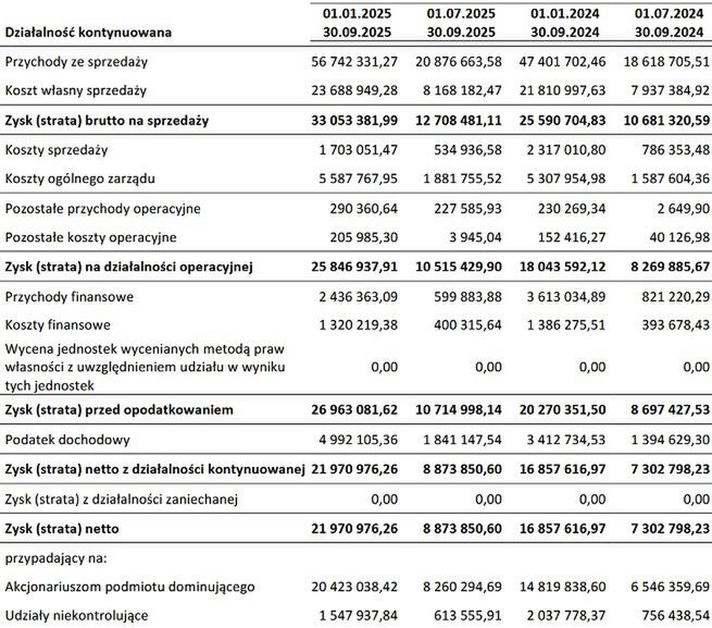Wyniki finansowe Digital Network