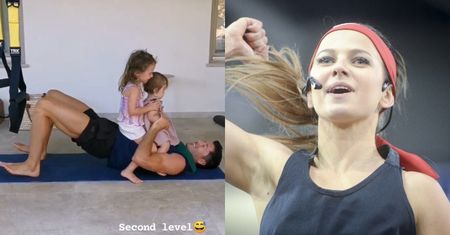 Klara i Laura trenują o świcie z Lewandowskim. Ania pęka z dumy?