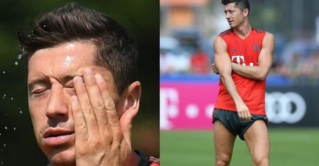 Smutny Lewandowski stroi miny na treningu Bayernu (FOTO)