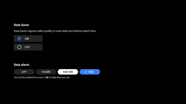 Nowe ustawienia oszczędzania danych w Androidzie TV, źródło: Google.