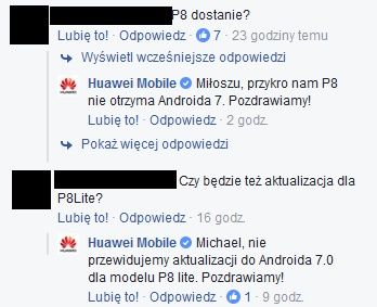 Huawei P8 lub P8 Lite Android 7.0