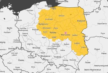 Pół Polski na żółto. Burzowy front nadciąga