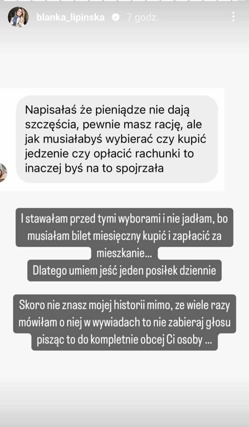 Blanka Lipińska na Instagramie