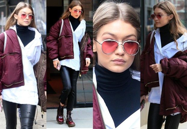 #TRENDY: Gigi Hadid w oversizowej bomberce