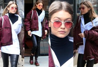 #TRENDY: Gigi Hadid w oversizowej bomberce