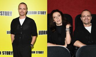 Marcin Hakiel i jego ukochana Dominika BRYLUJĄ na premierze filmu "Horror Story". Dobrana z nich para? (ZDJĘCIA)