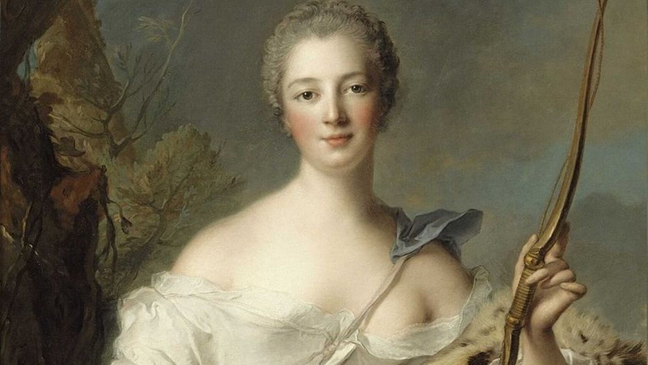 Portret Madame de Pompadour przedstawiający ją jako Dianę  autorsta Jeana-Marca Nattier - fot. domena publiczna