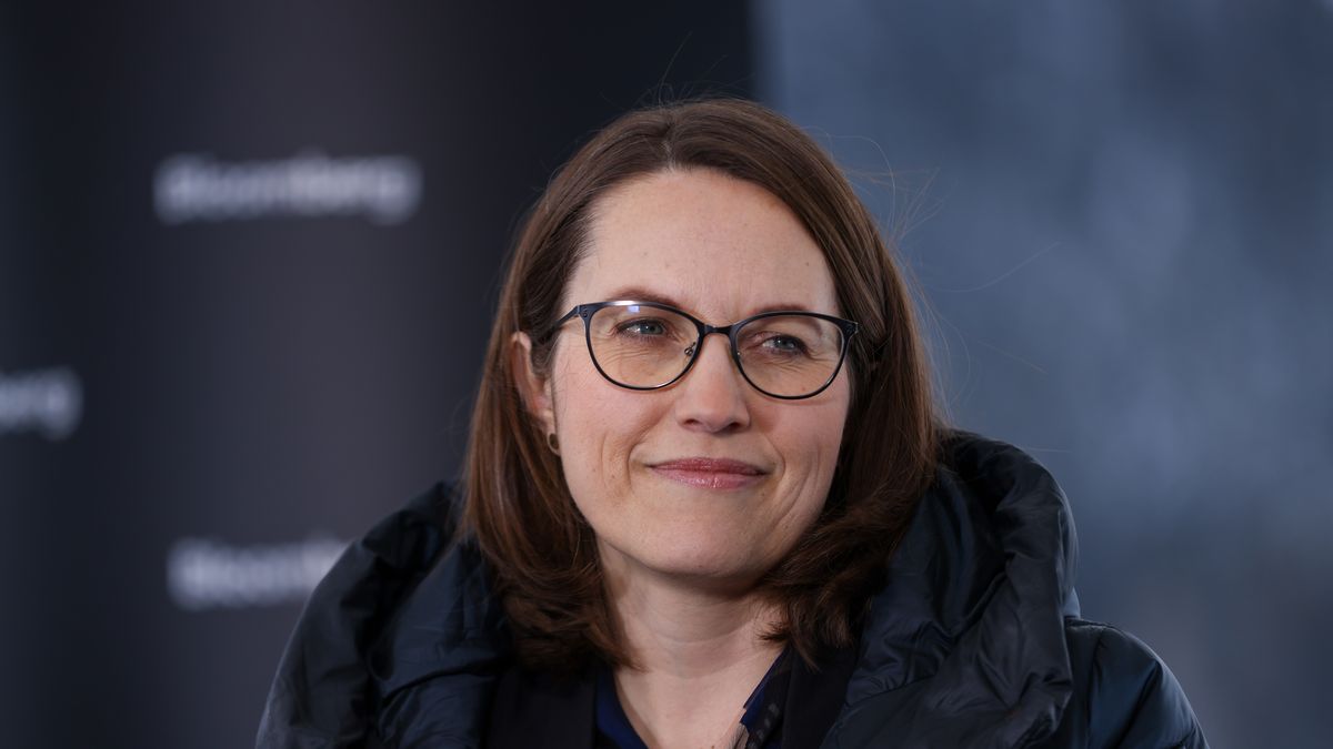 Magdalena Rzeczkowska, Poland's finance minister, during a Bloomberg Television interview on day three of the World Economic Forum (WEF) in Davos, Switzerland, on Thursday, Jan. 19, 2023. The annual Davos gathering of political leaders, top executives and celebrities runs from January 16 to 20. Photographer: Hollie Adams/Bloomberg via Getty Images