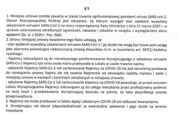 Fragment wspomnianej umowy