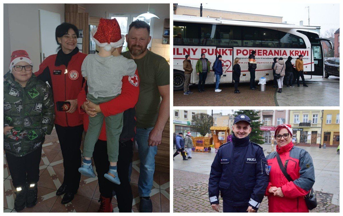 Żnin: Mikołajkowa magia na rynku. Wielu krwiodawców i słodycze dla dzieci z Gniewkowa