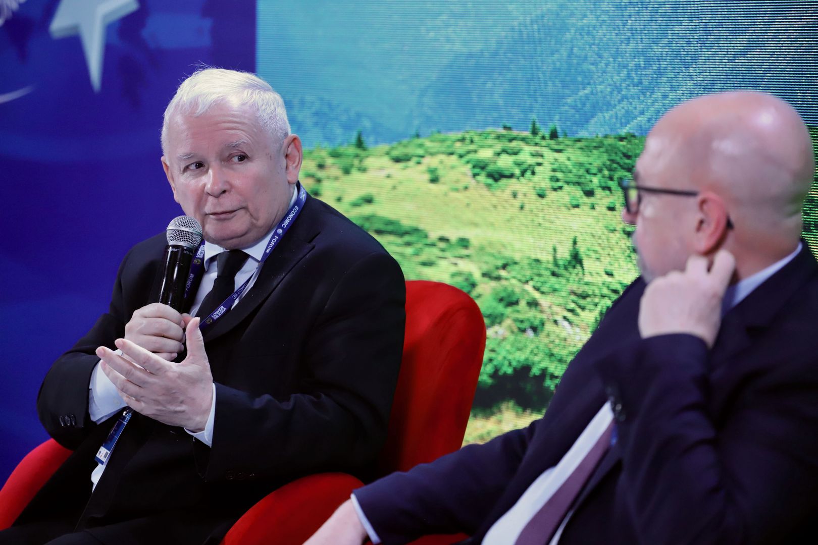 Jarosław Kaczyński i Ryszard Legutko podczas Forum Ekonomicznego w Karpaczu