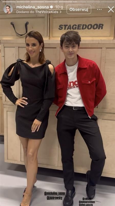 Michalina Sosna i Jan Dąbrowski na planie "The Voice Kids"