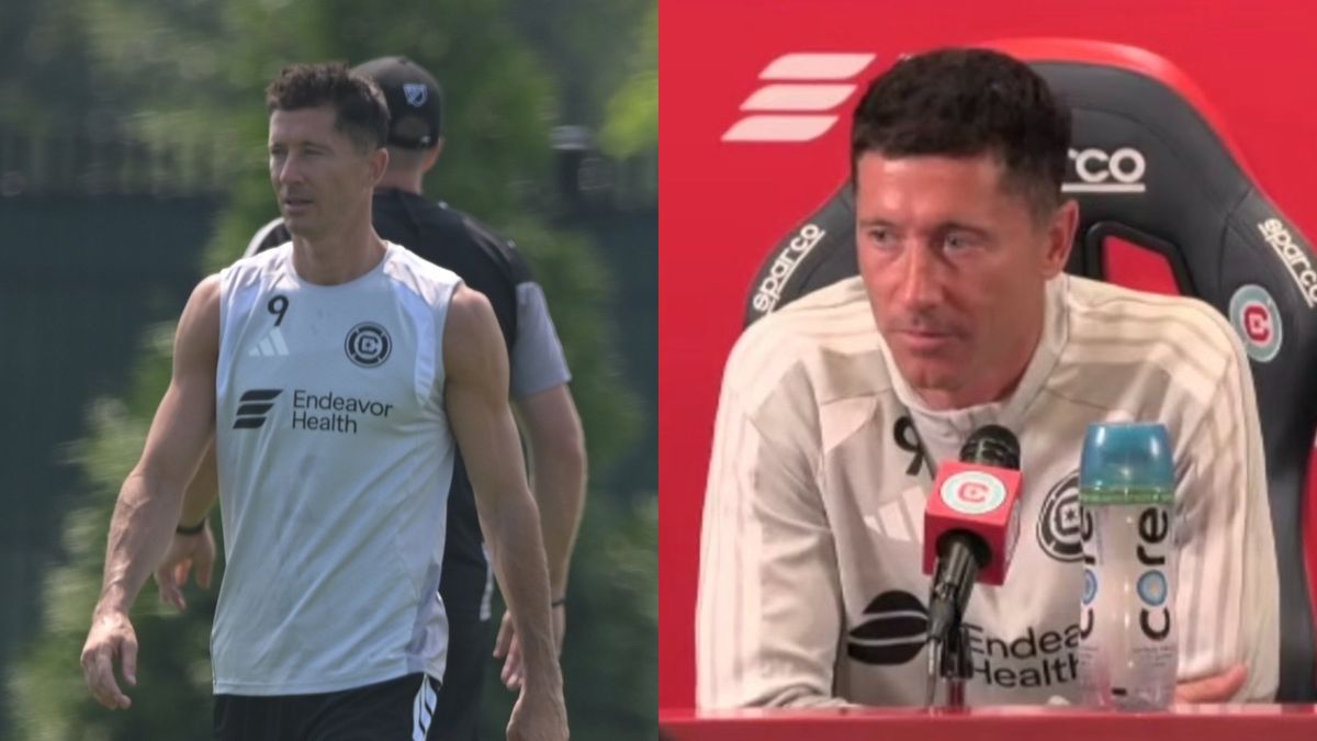 Robert Lewandowski wziął udział w konferencji prasowej 