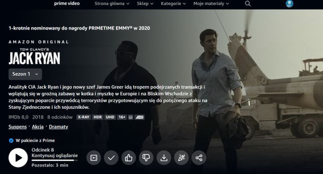 Bez dopłaty treści Amazon Prime Video w gorszej jakości