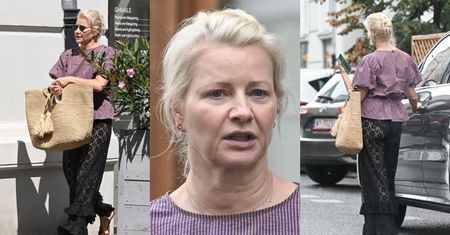Naturalna Małgorzata Kożuchowska bez makijażu załatwia sprawy na mieście w PRZEŚWITUJĄCYCH spodniach z koronki