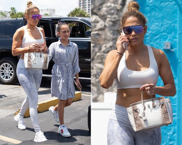 Jennifer Lopez idzie na siłownię z córką i najdroższą torebką świata