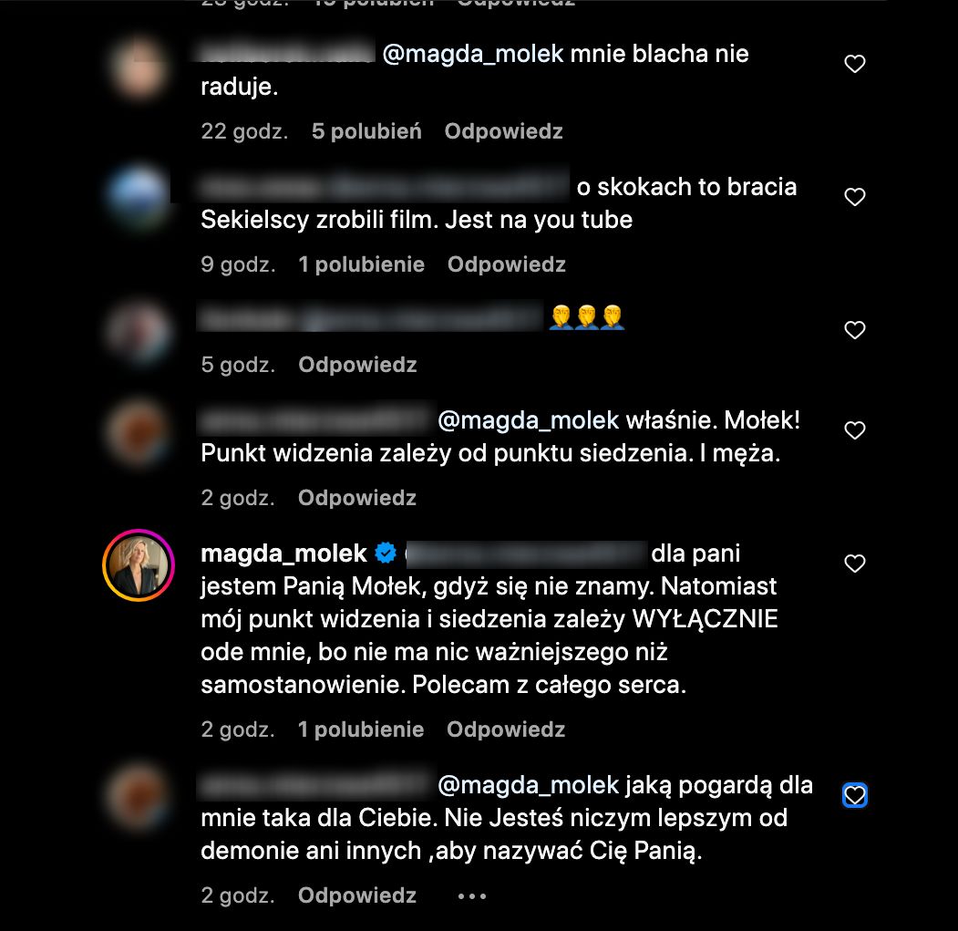Magda Mołek odpowiedziała na komentarze o hipokryzje