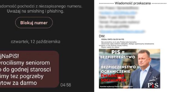 „Darmowe pogrzeby emerytów” w SMS-ach promujących PiS. NASK: to dezinformacja