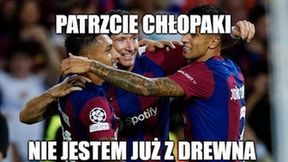 "Nie jestem już z drewna". Memy po meczu Lewandowskiego w Lidze Mistrzów