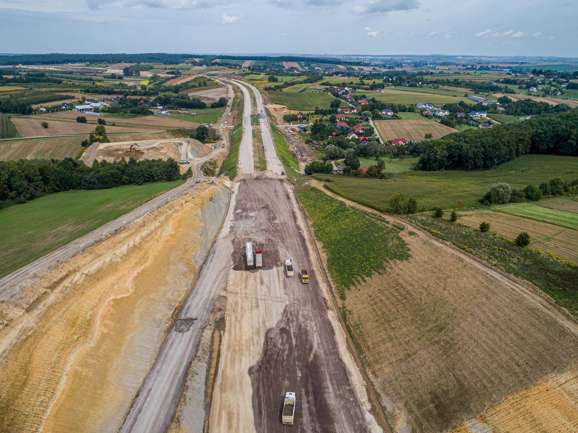 Budowa drogi S7 Widoma - Nowa Huta (sierpień 2024 r.)