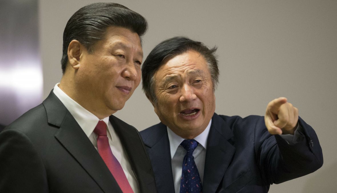 Prezydent Chin Xi Jinping  i Ren Zhengfei, szef firmy Huawei Technologies 