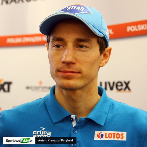 Kamil Stoch podczas spotkania z dziennikarzami w Krakowie